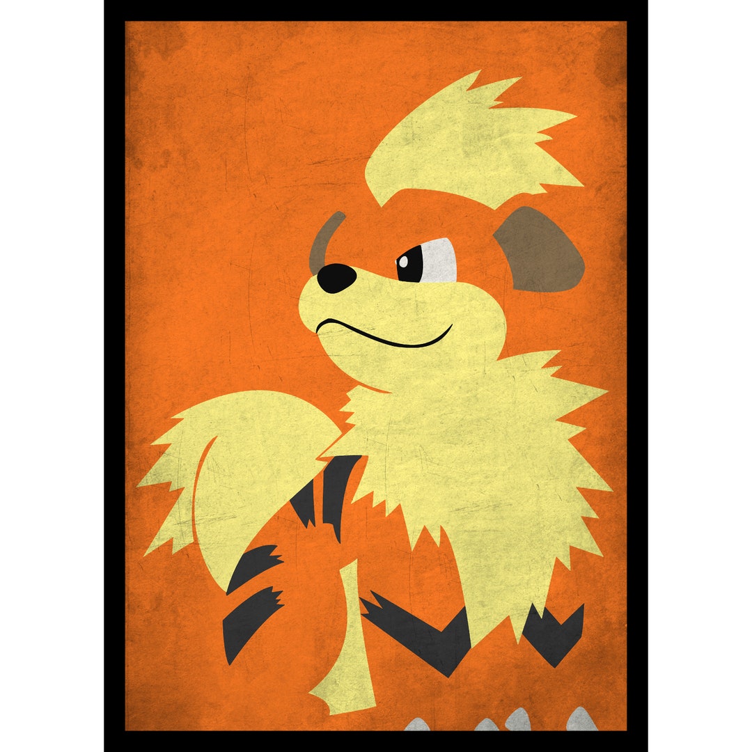 Minimalist Poster Growlithe Etsy