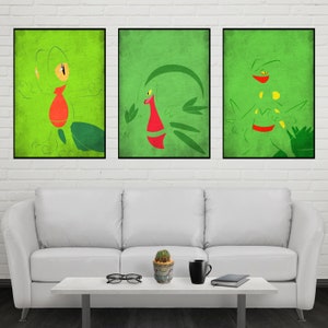 Treecko Evolution Poster Set Treecko Poster Grovyle Poster Sceptile Poster Print Wall Art