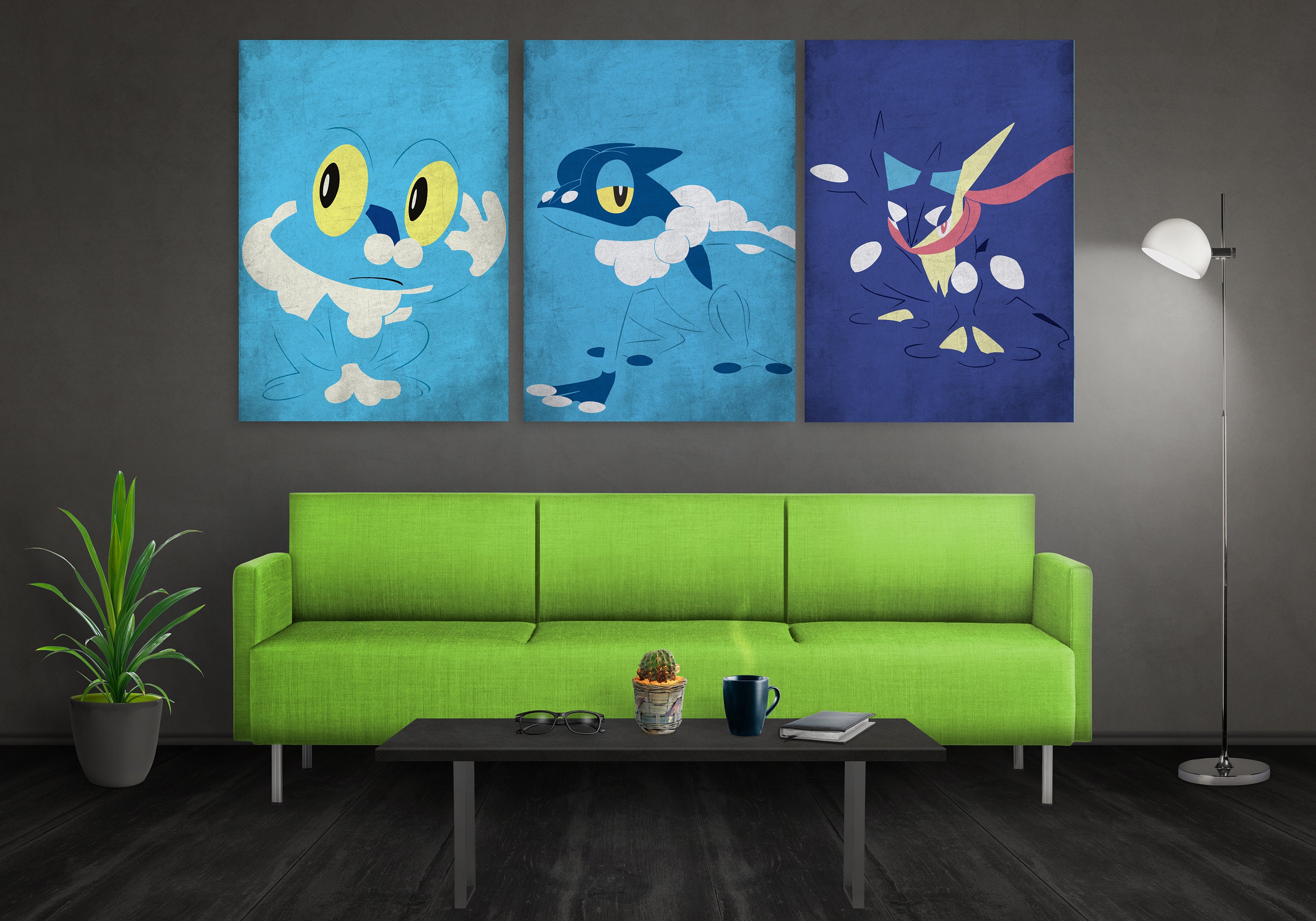 Froaki Evolution Poster Set Froakie Frogadier Greninja Poster Etsy
