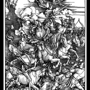 Albrecht Dürer Four Horsemen of the Apocalypse Print Poster Wall Art Etsy