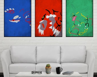 グラードン、レックウザ、カイオーガ第3世代伝説のポケモンパターン