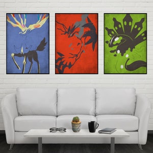 Xerneas Yveltal Zygarde Poster Set: Legendary Aura Trio Wall Art