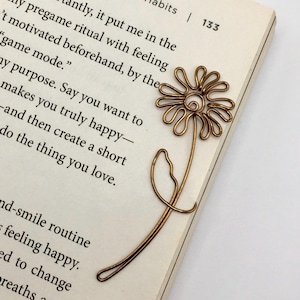 Segnalibro Daisy Wire, segnalibro Daisy, graffetta decorativa Daisy, segnalibro Daisy color bronzo, regalo per amanti dei libri, fermaglio per planner floreale
