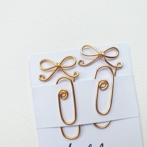 Fermagli per carta con fiocco in filo d&#39;oro: accessori decorativi per planner (set da 2)