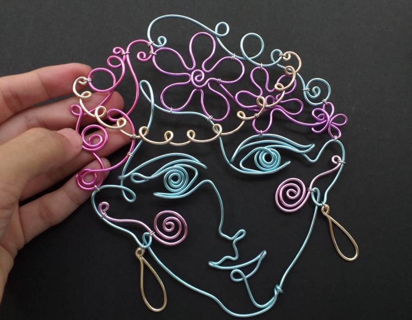 Wire Portrait Wire Face Metal Art Wire Wall Decor Wire Etsy