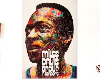 Affiche de Miles Davis psychédélique annonçant la tournée allemande - 1971