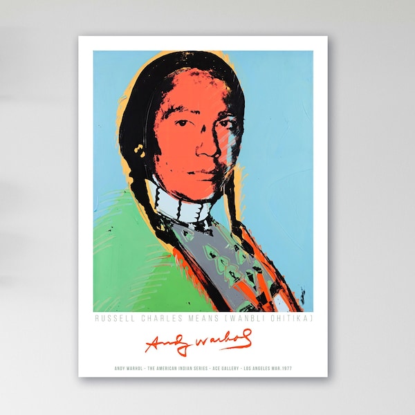 Portrait de Russell Means - Andy Warhol, The American Indian Series - 1977 Poster