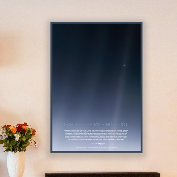 La planète Terre - Carl Sagan, Pale Blue Dot : Une vision futuriste de l'humain dans l'espace - Poster