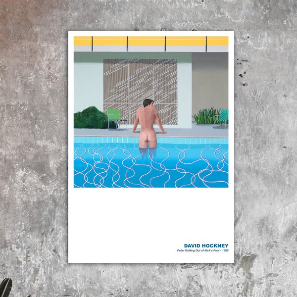 Peter sortant de la piscine de Nick - David Hockney, 1966 - Poster