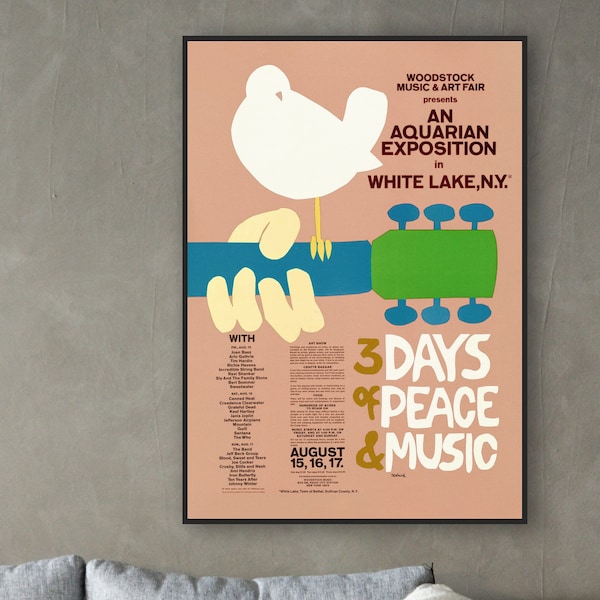 Festival de Woodstock, 3 jours de paix et de musique. Poster - 1969