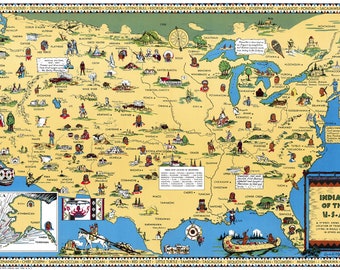 Map Of Indian Tribes Etsy Map Of Indian Tribes Etsy