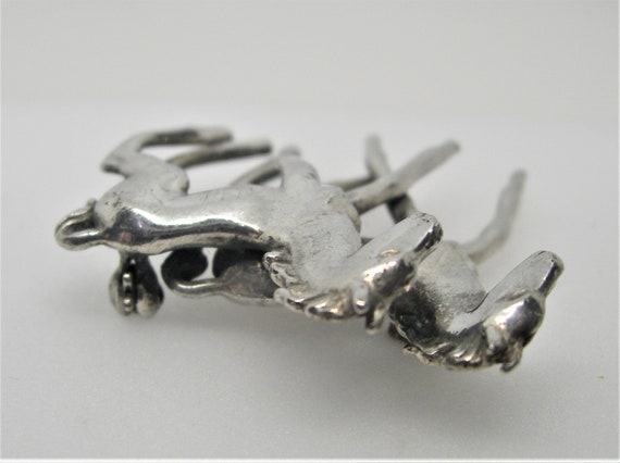 Two foals sterling silver brooch vinatage - image 5