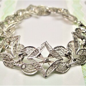 Sterling silver filigree bracelet vintage