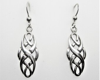 Celtic style sterling silver earrings vintage