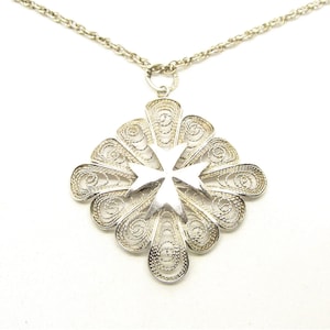 Sterling silver pendant filigree cross Maltise