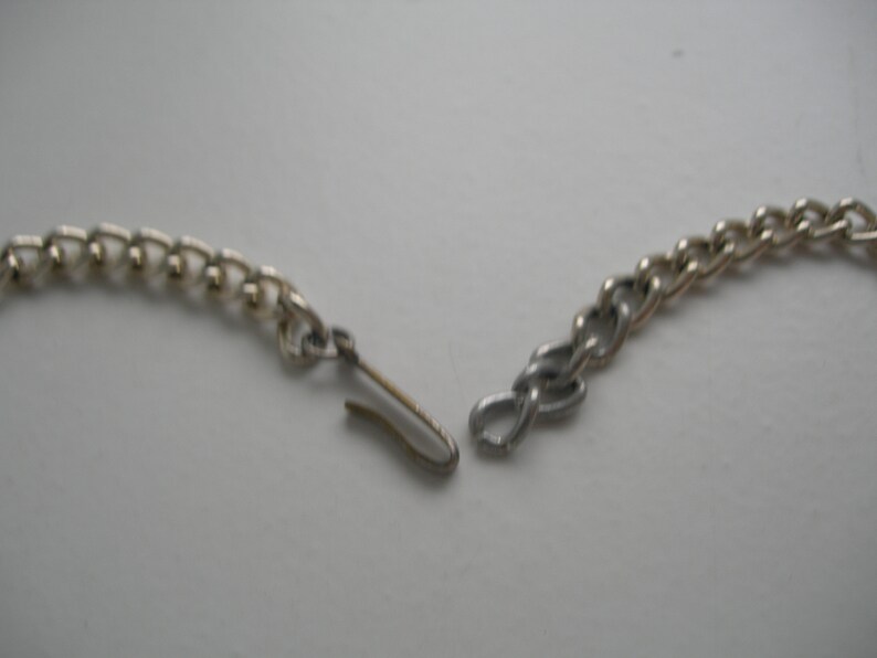 necklace,silver tune,vintage,linked Art Deco