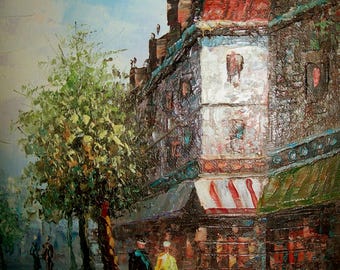 油彩　油絵　パリ風景　米国人気画家　キャロライン・バーネット　Ｆ６号 油彩 油絵 パリ風景 米国人気画家 キャロライン・バーネット F6号