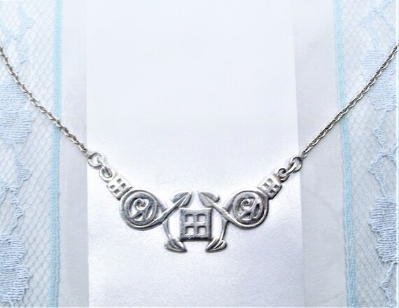 Art Deco Sterling silver Bib necklace R Mackintos… - image 2