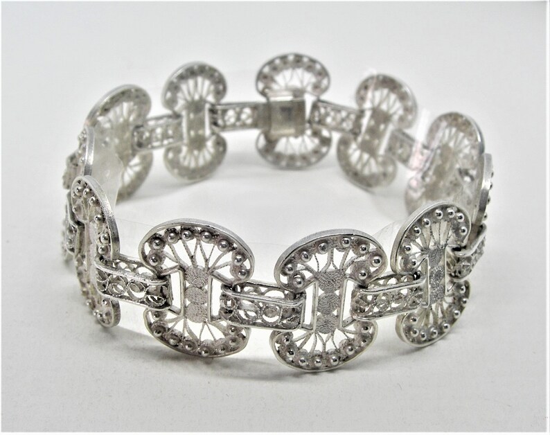 Sterling Silver Filigree Bracelet Etsy UK
