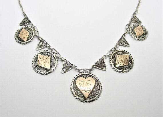 Sterling Silver Filigree Necklace Egyptian Vintage Etsy UK