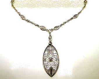 Sterling silver bib necklace Milor vintage