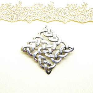 CELTIC SILVER BROOCH vintage gift for her