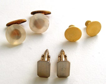 Antique cuff links,3 pairs, vintage
