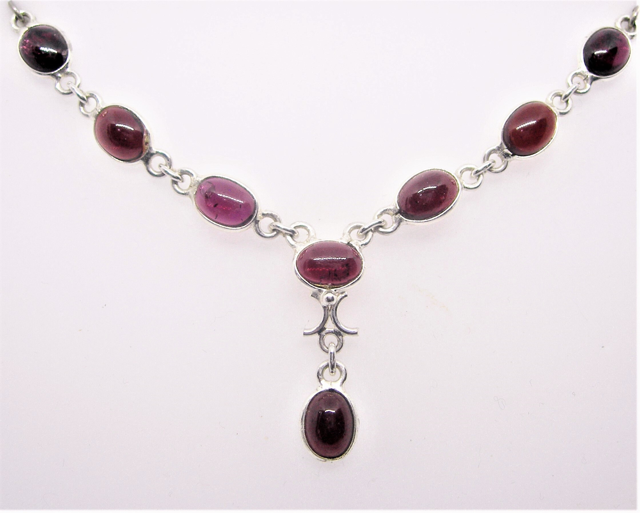 Sterling Silver Lariat Necklace With Carnelian Purple Vintage - Etsy UK