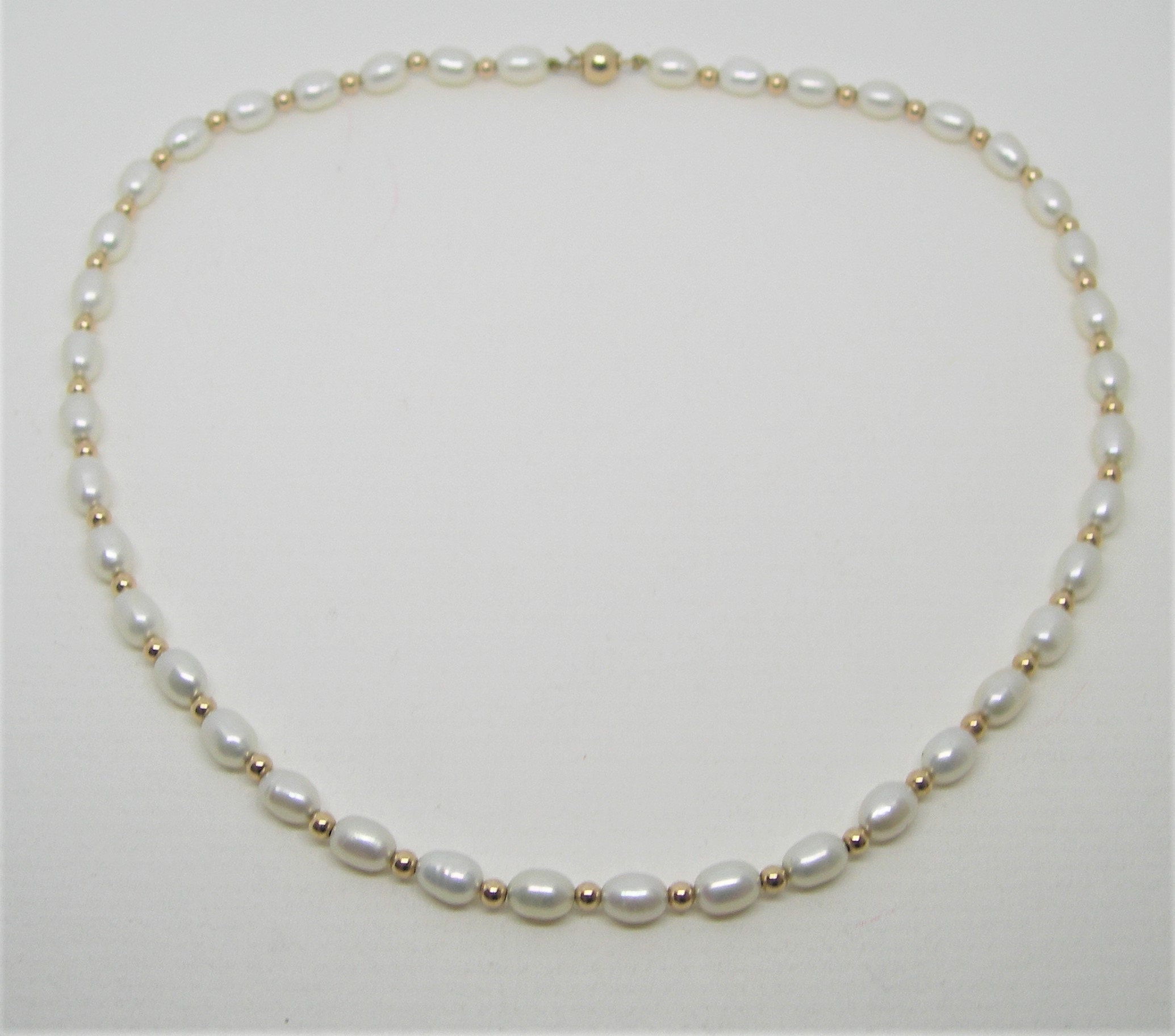 Genuine Pearls 9 Ct Gold Necklace - Etsy UK