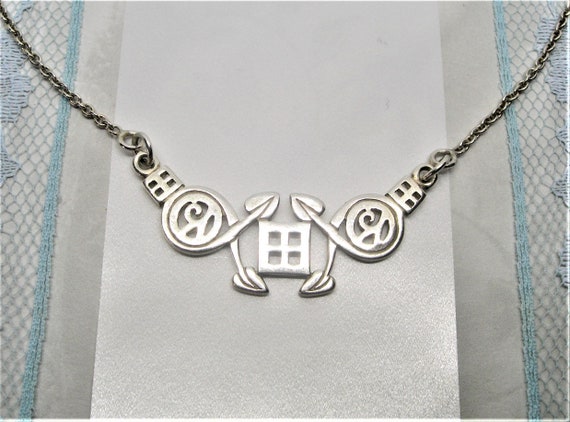 Art Deco Sterling silver Bib necklace R Mackintos… - image 7