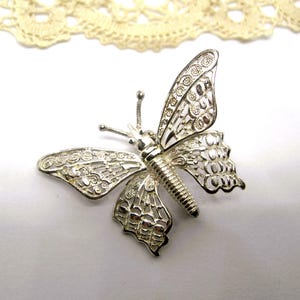 Sterling SILVER FILIGREE BROOCH A Butterfly Foreign design vintage