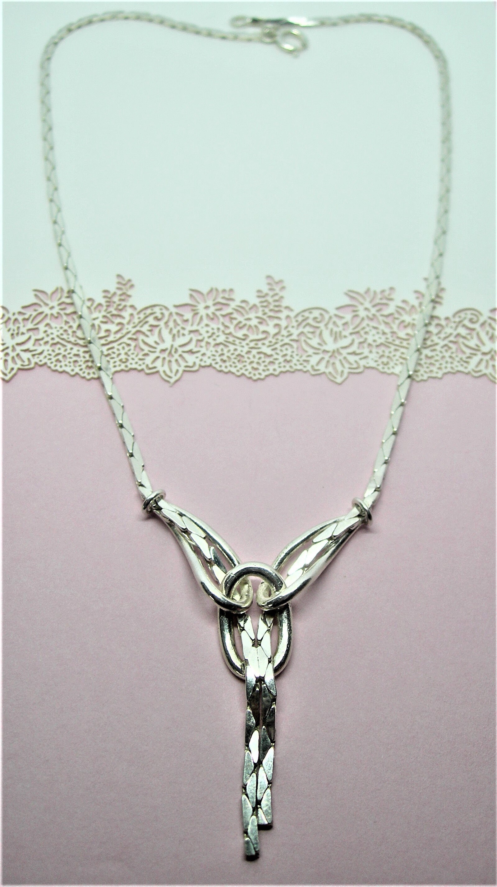 ●SUNDAYOFFCLUB● Cigarette Holder Necklace - Antique Silver Cigarette holder, vintage, silver metal, worked, Victorian