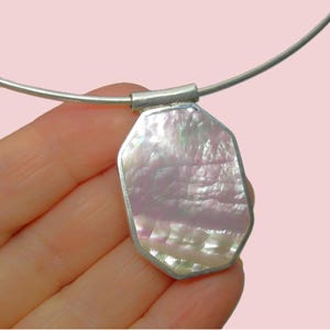 SILVER and A touch of BLUSH Pink MOP necklace Gift for her