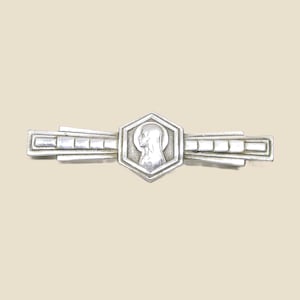 Art Deco Silver BROOCH VIRGIN MARY vintage gift for her