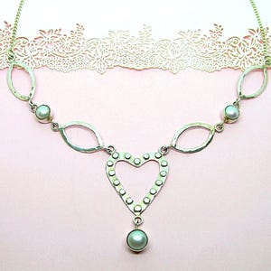 GENUINE PEARLS SILVER Bib Necklace Art designed Prom jewellery