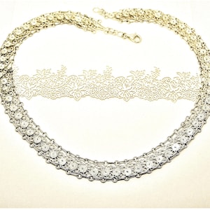 Sterling SILVER FILIGREE NECKLACE Vintage Exquisite