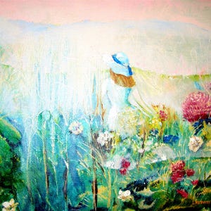 Oil painting A Lady in the mist, by Lozena