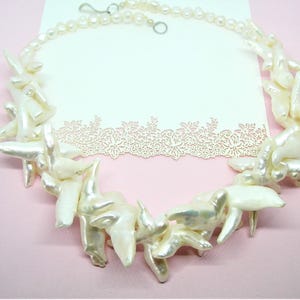 GENUINE BAROQUE PEARLS Necklace freshwater sterling silver closure Modernistic