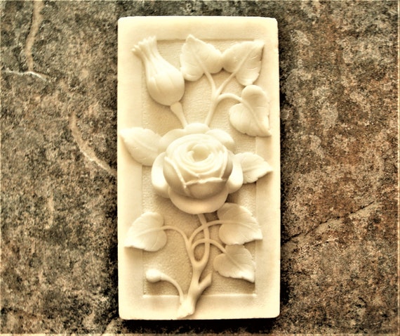 白大理石のレリーフ彫刻「バラ」ヴィンテージ - Etsy 日本