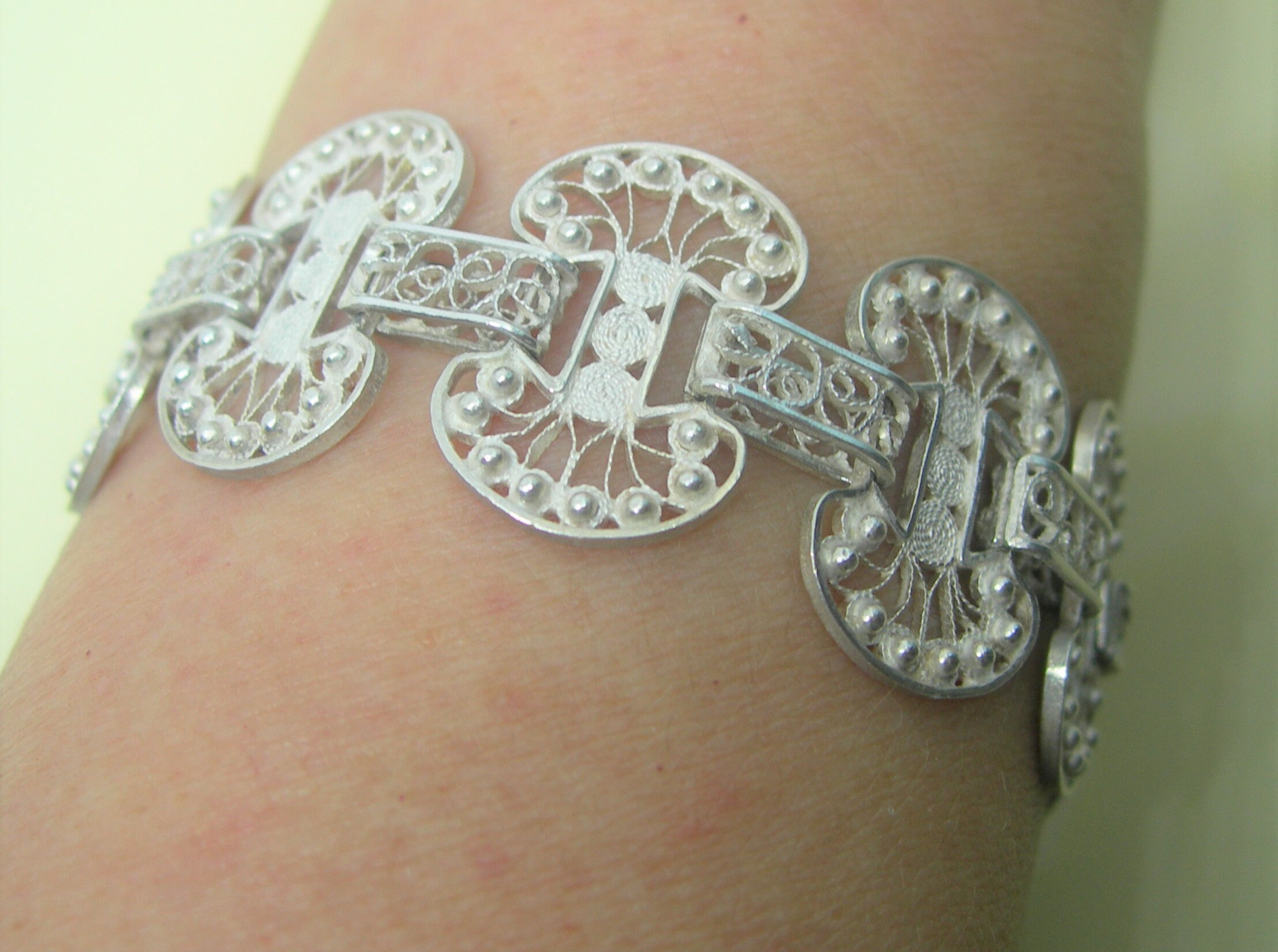 Sterling Silver Filigree Bracelet Etsy UK