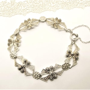 SILVER FILIGREE BRACELET handcrafted vintage