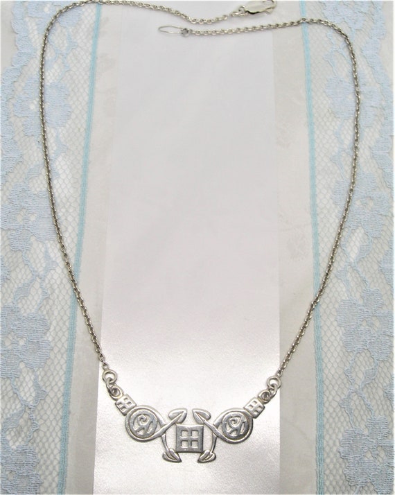 Art Deco Sterling silver Bib necklace R Mackintos… - image 5