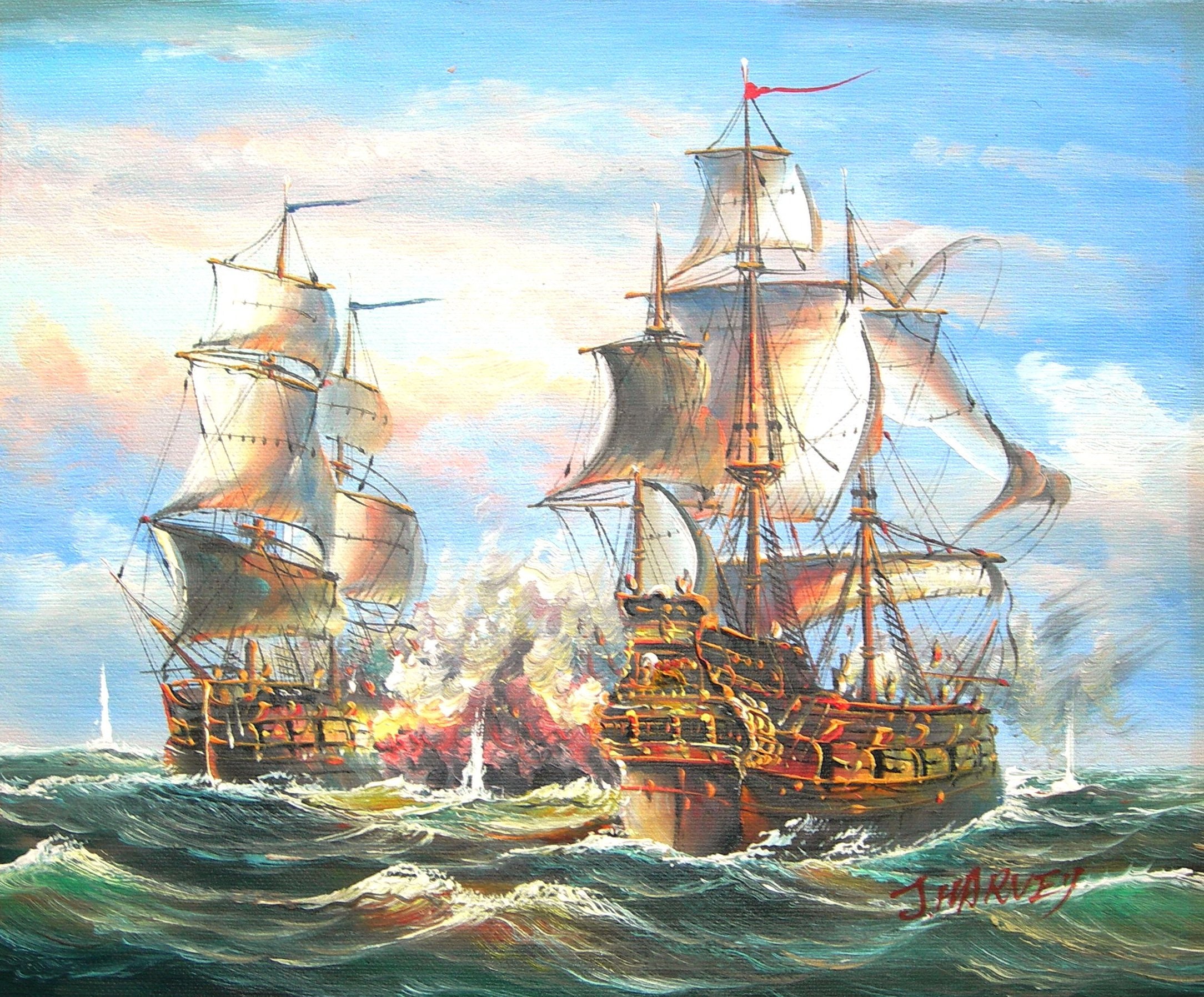 Original Oil Painting Artist J Harvey - Etsy