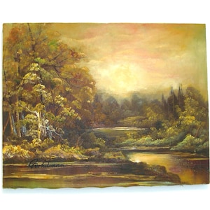 ORIGINAL OIL PAINTING Golden Autumn Artist: G. TWhitman