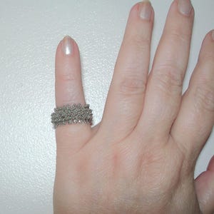 SILVER FILIGREE RING Vintage gift for her