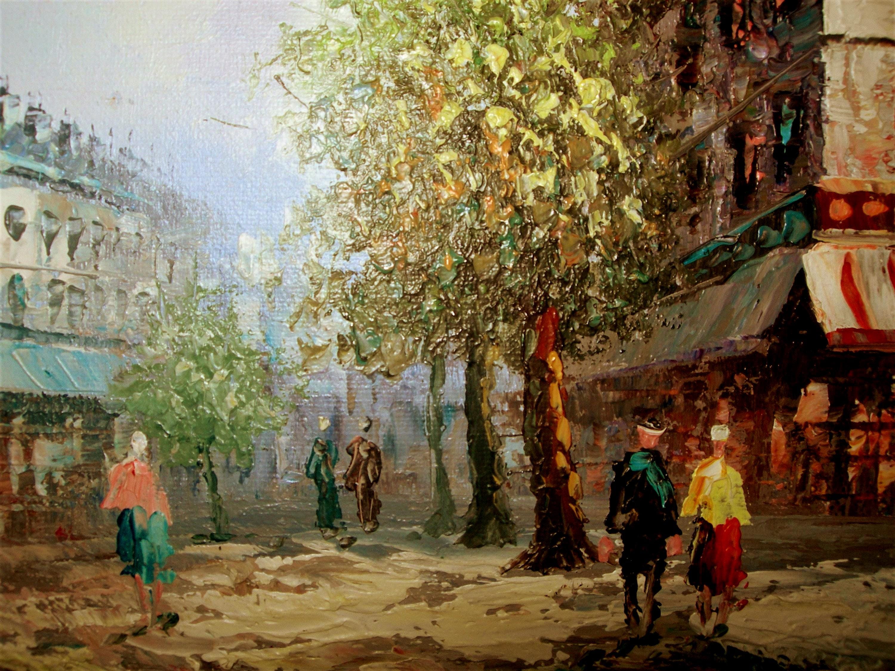 パリのオリジナル油絵アーティストキャロライン・バーネット