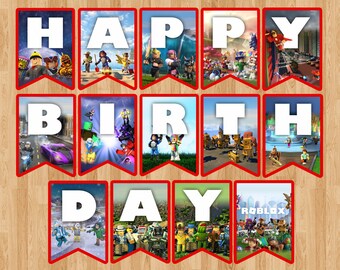 Roblox Birthday Banner Etsy - roblox server banner