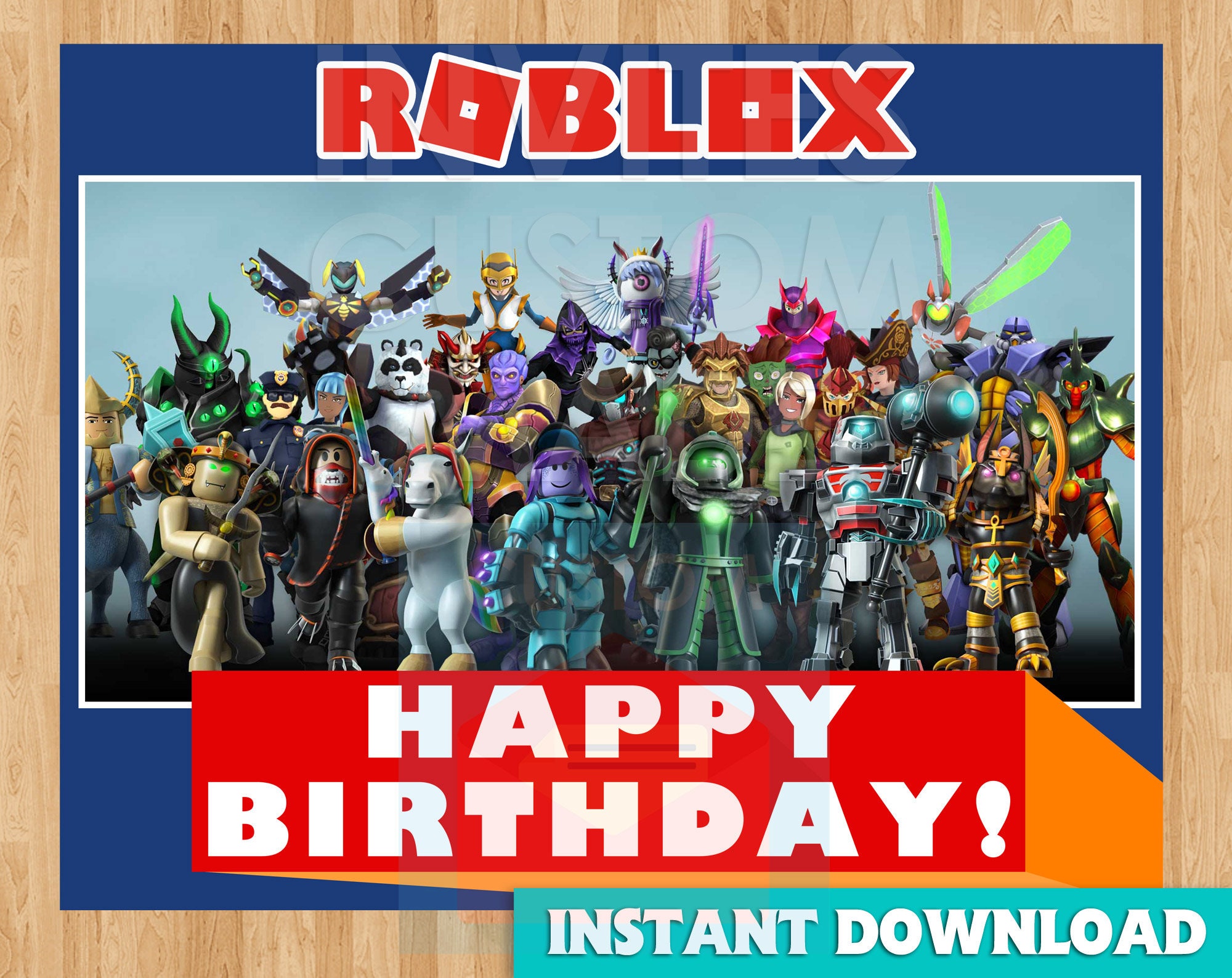 Roblox Happy Birthday Sign Instant Download Roblox Birthday Etsy - roblox r sign