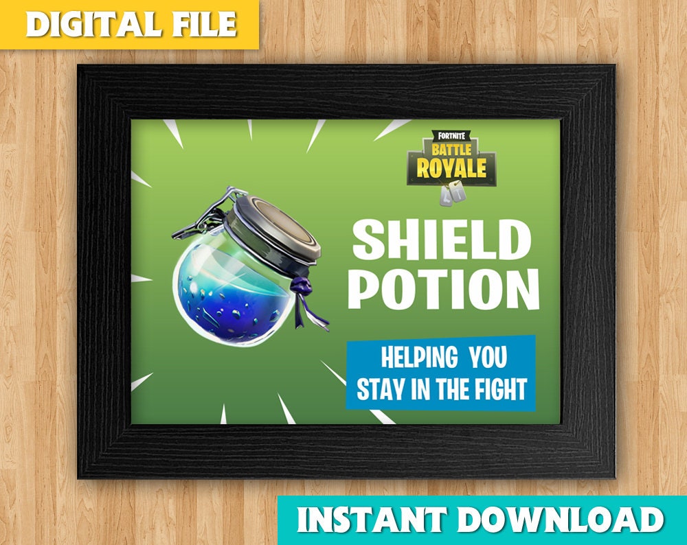 Fortnite Birthday Shield Potion Party Sign Shield Potion | Etsy