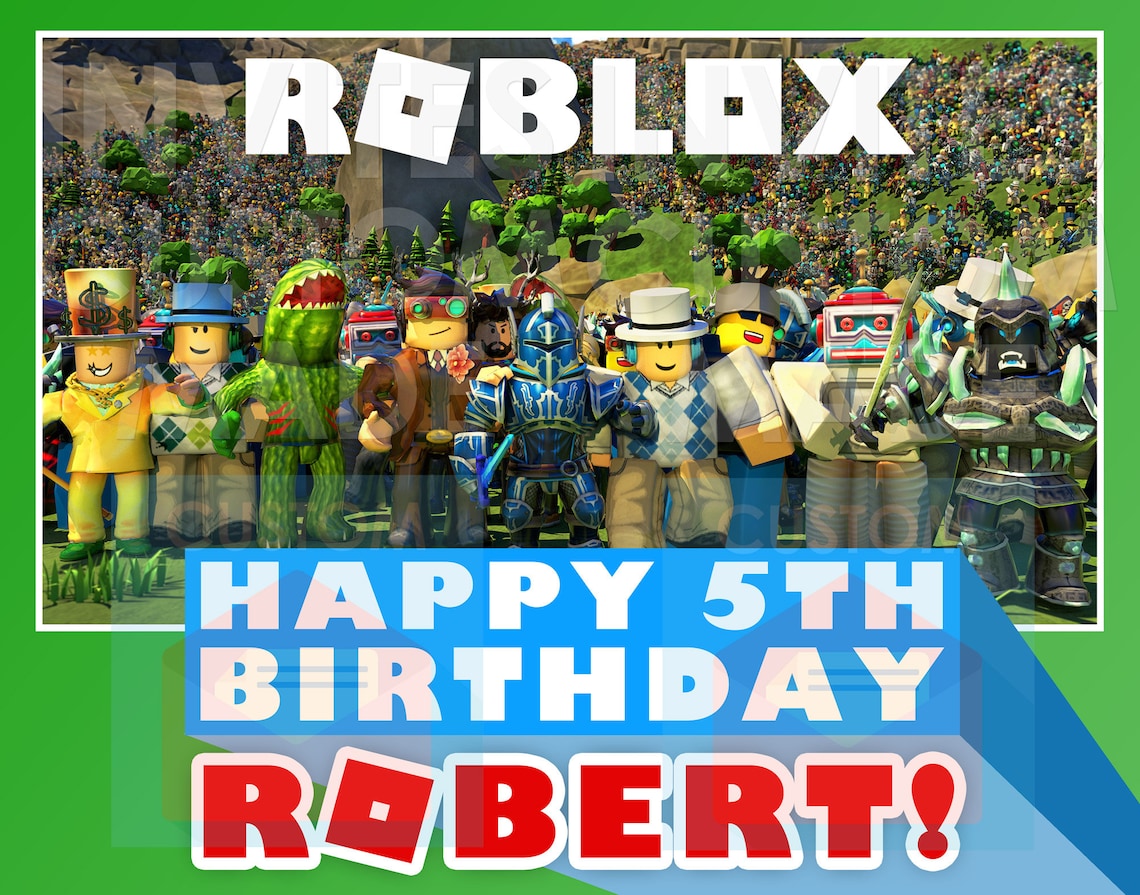 Roblox Happy Birthday Sign Roblox Birthday Banner Roblox | Etsy